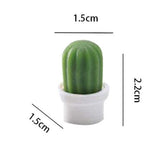 Set 6 Magneti de Frigider, Vivimall, Model Cactusi in Ghiveci, din ABS si Magnet, Verde/Alb - vivimall.ro