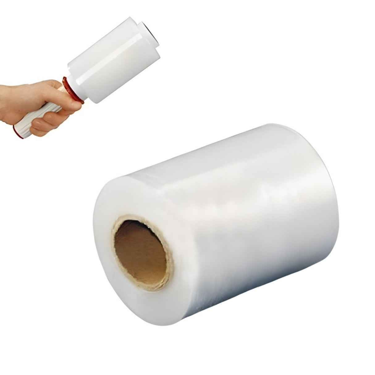 Detaliu folie stretch transparentă desfășurată, grosime 0,023 mm, elasticitate ridicată
