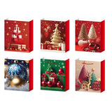 Set 6 Pungi Cadou, Vivimall, Imprimeu Tematica Brad de Craciun, Model Random, din Hartie, Impachetare Usoara a Cadourilor, 18.5x22.5x8.5 cm, Multicolor - vivimall.ro