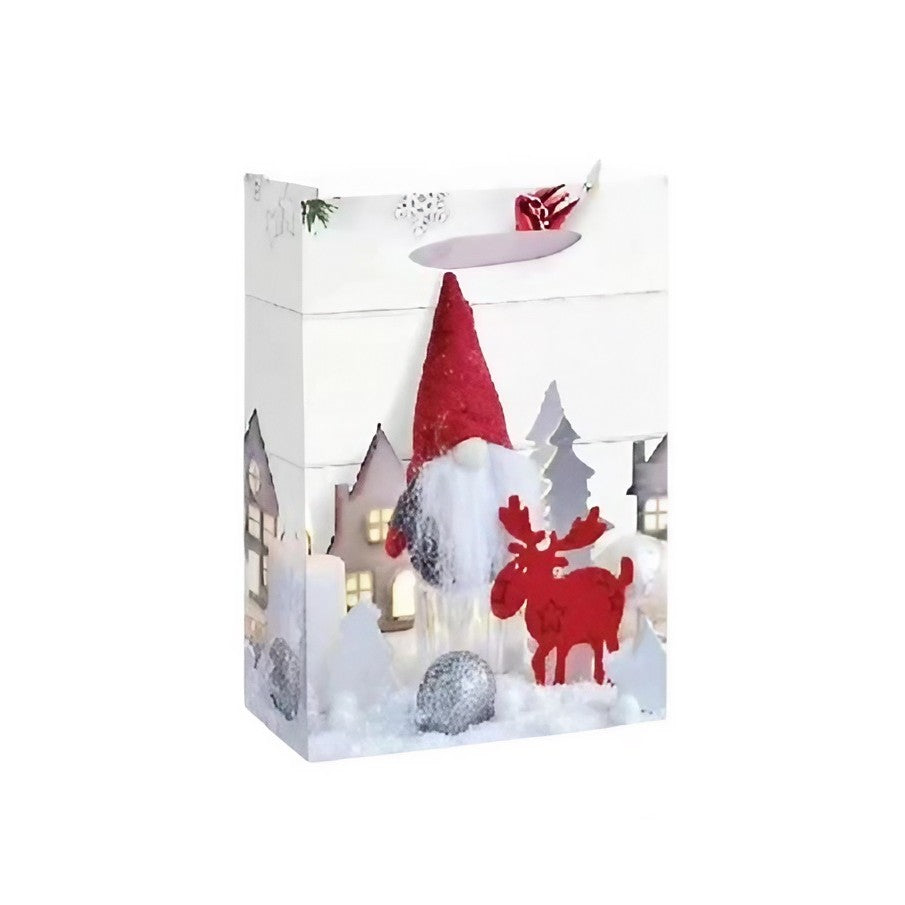 Set 6 Pungi Cadou, Vivimall, Imprimeu Tematica Gnomi, Model Random, din Hartie, Impachetare Usoara a Cadourilor, 18.5x22.5x8.5 cm, Multicolor - vivimall.ro