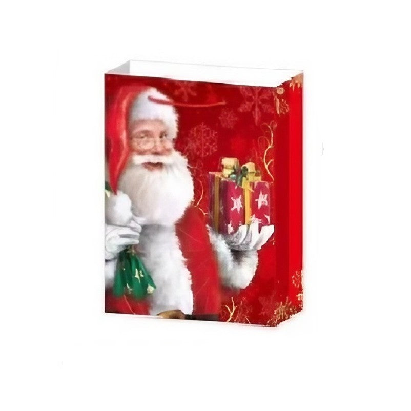 Set 6 Pungi Cadou, Vivimall, Imprimeu Tematica Mos Craciun, Model Random, din Hartie, Impachetare Usoara a Cadourilor, 18.5x22.5x8.5 cm, Multicolor - vivimall.ro