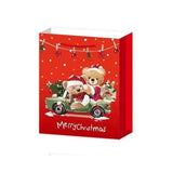 Set 6 Pungi Cadou, Vivimall, Imprimeu Tematica Mos Craciun, Ursuleti, Brazi, Model Random, din Hartie, Impachetare Usoara a Cadourilor, 18.5x22.5x8.5 cm, Multicolor - vivimall.ro