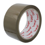 Bandă adezivă Vibac solvent aplicată pe cutie de carton pentru sigilare colet, vedere laterală