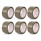 Set 6 role bandă adezivă Vibac solvent maro, 48 mm x 60 m, vedere de ansamblu pe fond alb