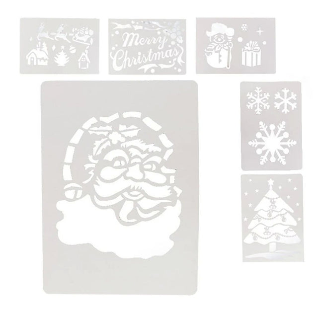 Set 6 sabloane pentru spray de zapada, 36 x 25 cm, tematica Craciun - vivimall.ro