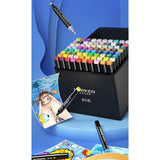 Set 60 Markere, Flippy, pe Baza de Ulei, Dublu Capat, Subtire 1mm si Gros 6 mm, Geanta Depozitare, 15 cm, Multicolor - vivimall.ro