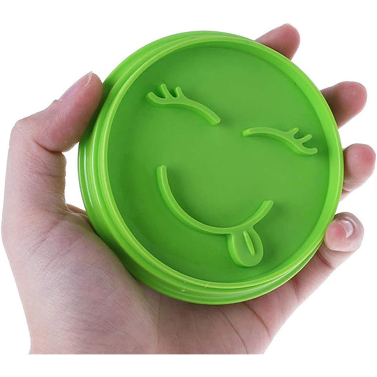 Set 7 Forme De Prajituri, Model Emoticoane Smiley Face, Diferite Expresii, 7.7 X 1.5 Cm, Din Pp, Verde - vivimall.ro
