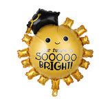 Set 8 Baloane din Folie Metalizată si din Latex, Vivimall, Figurine Soare 77x67cm, Stea si Hexagon 45 cm, Baloane Latex 30 cm, Tema Absolvire, Ambalaj Individual, Pai Inclus, Umflare cu Aer sau Heliu, Multicolor - vivimall.ro