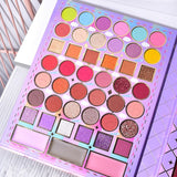 Set 8 Produse de Machiaj, KEVIN & COCO, Violet Fairy, 51 culori, 19.5 x 24.5 x 2.5 cm - vivimall.ro