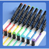 Set 80 Markere, Flippy, pe Baza de Ulei, Dublu Capat, Subtire 1mm si Gros 6 mm, Geanta Depozitare, 15 cm, Multicolor - vivimall.ro