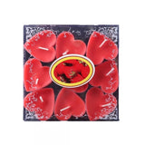 Set 9 Lumanari in Forma de Inima, Vivimall, pentru Ziua Indragostitilor, Aroma de Capsuni, Ardere 3.5 h, din Parafina, 4 x 2 cm, Rosu - vivimall.ro