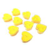 Set 9 Lumanari in Forma de Inima, Vivimall, pentru Ziua Indragostitilor, Aroma de Citrice, Ardere 3.5 h, din Parafina, 4 x 2 cm, Galben - vivimall.ro