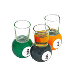 Set 9 pahare de shot Vivimall, cu suport tip bila de biliard, detasabil, 30 ml, din sticla, 17 x 17 x 10 cm, multicolor - vivimall.ro
