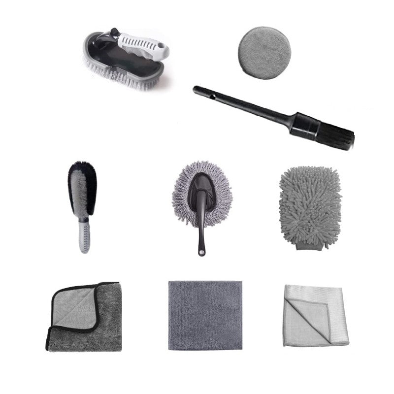 Set 9 piese spălat auto, perii și lavete microfibră | AutoCare - vivimall.ro