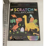 Set 9 Planse Razuibile, Vivimall, Scratch ArtCards, +3 Ani, de Razuit si de Colorat, 19 x 14 cm, Model Dinozauri, Multicolor - vivimall.ro