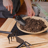 Set 9 Unelte de Gradina Vivimall, pentru Plantare Prelucrare Sol si Ingrijire Plante, Material PVC si cardboard, 25 x 14.5 cm, negru - vivimall.ro