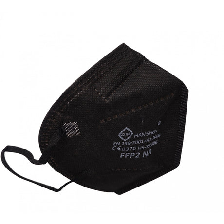 Set 900 bucati Masca de protectie faciala, Flippy, de unica folosinta pentru adulti, FFP2, KN95 CE 0370, 5 straturi, nesterila, ambalaj individual, Negru - vivimall.ro