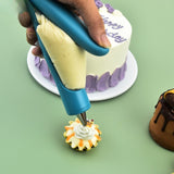 Set Accesorii Decorare Prajituri si Torturi, Vivimall, 5 Capete pentru Modele, 21.7x18.8 cm, Ustensila Manuala pentru Ornare, Albastru - vivimall.ro