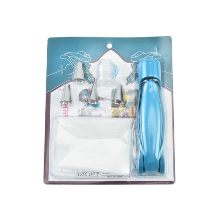 Set Accesorii Decorare Prajituri si Torturi, Vivimall, 5 Capete pentru Modele, 21.7x18.8 cm, Ustensila Manuala pentru Ornare, Albastru - vivimall.ro