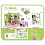 Set adapost pentru animalute Vivimall, casa de papusi cu mobilier si ustensile, activitati distractive - vivimall.ro