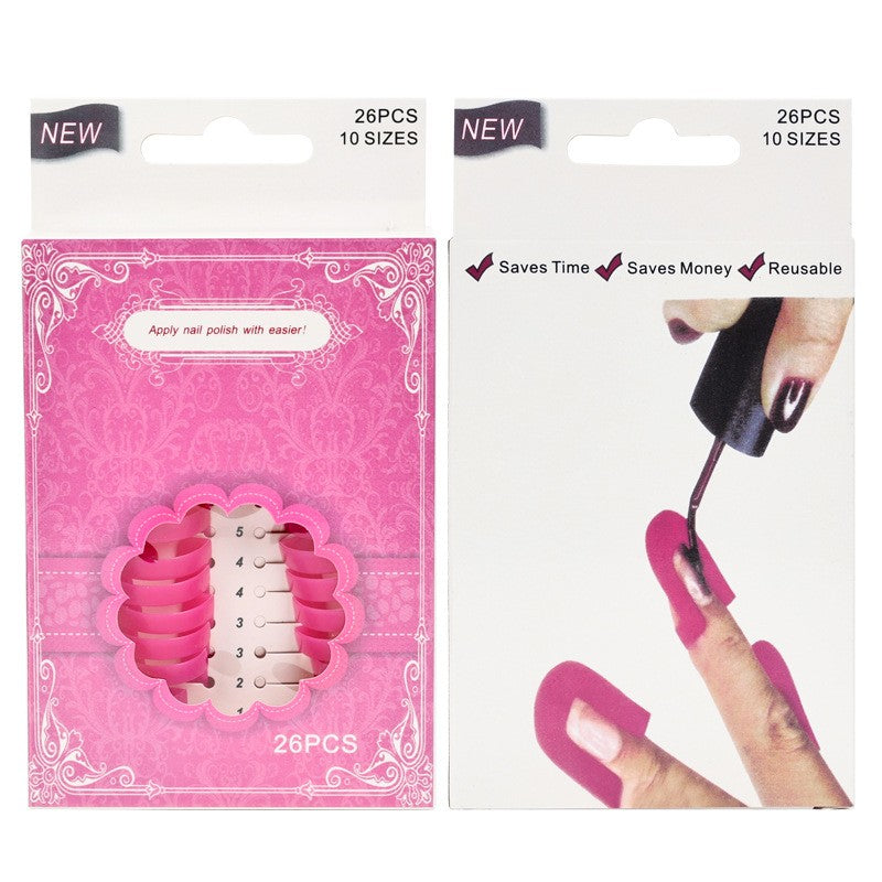 Set 26 buc Sabloane Reutilizabile pentru Oja, Vivimall, pentru Manichiura Ingrijita, fara Depasire Margini, Protectie Cuticula, 10 Marimi, din Plastic, Roz - vivimall.ro