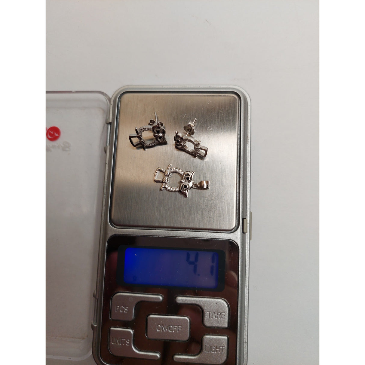 Комплект с контури на сова от сребро 925, сребро Jolie, 4.1G