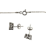 Set Argint 925 Floare Mare (cercei, lantisor, pandantiv) - vivimall.ro