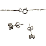 Set Argint 925 Floare Mica (Cercei, Lantisor, Pandantiv)