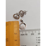 Set Argint 925 Floare pe Cerc, Jolie Silver, 3.2g, 1.4 cm x 1.2 cm - vivimall.ro