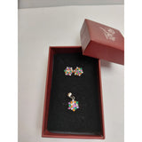 Set Argint 925 Fulg Colorat, Jolie Silver, 2.7g, 1.4 cm x 1 cm - vivimall.ro