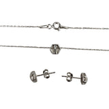 Set Argint 925 Hexagon (cercei, lantisor, pandantiv) - vivimall.ro