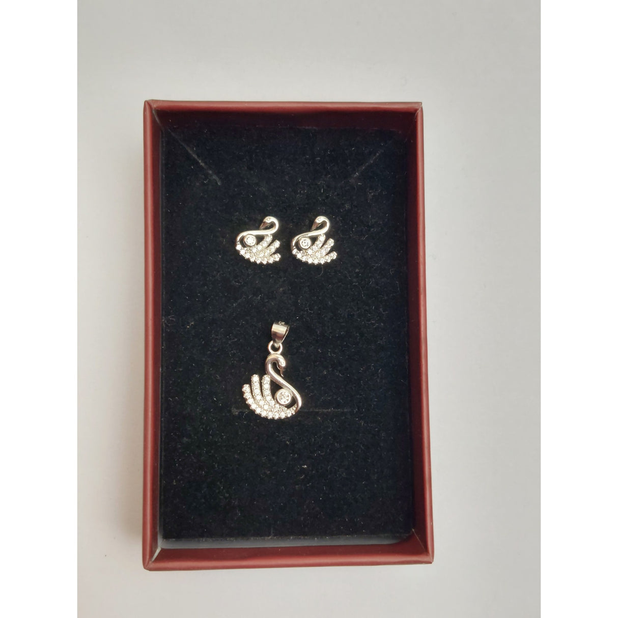 Set Argint 925 Lebada cu Zirconii, Jolie Silver, 2.7g, 1.5 cm x 1 cm - vivimall.ro