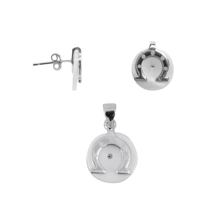 Set Argint 925 Potcoava cu Sidef - vivimall.ro