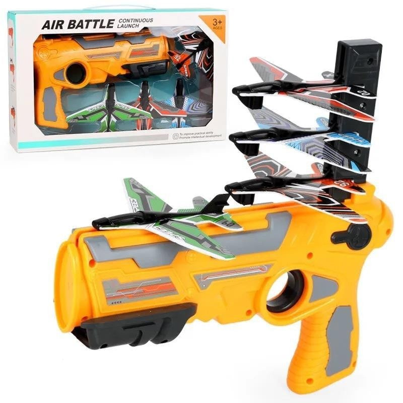 Set Arma De Jucarie Tip Lansator De Avioane, Air Battle, Portocaliu - vivimall.ro