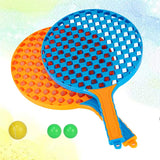 Set  Badminton pentru Copii, Vivimall, 2 Palete, 3 Mingi, Pentru Joaca si Antrenament, Albastru Portocaliu - vivimall.ro