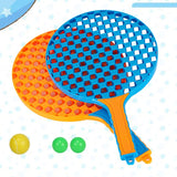 Set  Badminton pentru Copii, Vivimall, 2 Palete, 3 Mingi, Pentru Joaca si Antrenament, Albastru Portocaliu - vivimall.ro