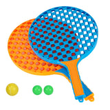 Set  Badminton pentru Copii, Vivimall, 2 Palete, 3 Mingi, Pentru Joaca si Antrenament, Albastru Portocaliu - vivimall.ro