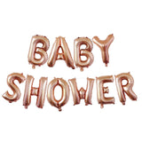 Set Baloane din Folie Metalizata, Vivimall, Model Baby Shower, Litere de 40 cm, Baloane Party, Ambalaj Individual, Pai, Ata si Adeziv Incluse, Umflare cu Aer sau Heliu, Rose Gold - vivimall.ro