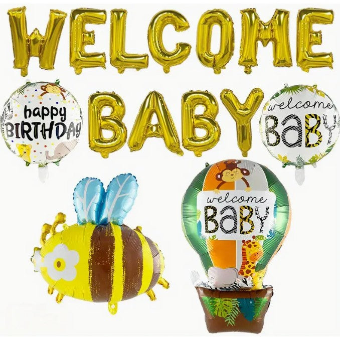 Set Baloane Din Folie Metalizata, Litere De 40 Cm, Baloane Party, Ambalaj Individual, Pai, Ata Si Adeziv Incluse, Umflare Cu Aer Sau Heliu - vivimall.ro