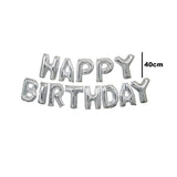 Set baloane folie Flippy, Happy Birthday, 40 cm, argintiu - vivimall.ro