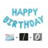 Set baloane folie Flippy, Happy Birthday, 40 cm, baby blue - vivimall.ro