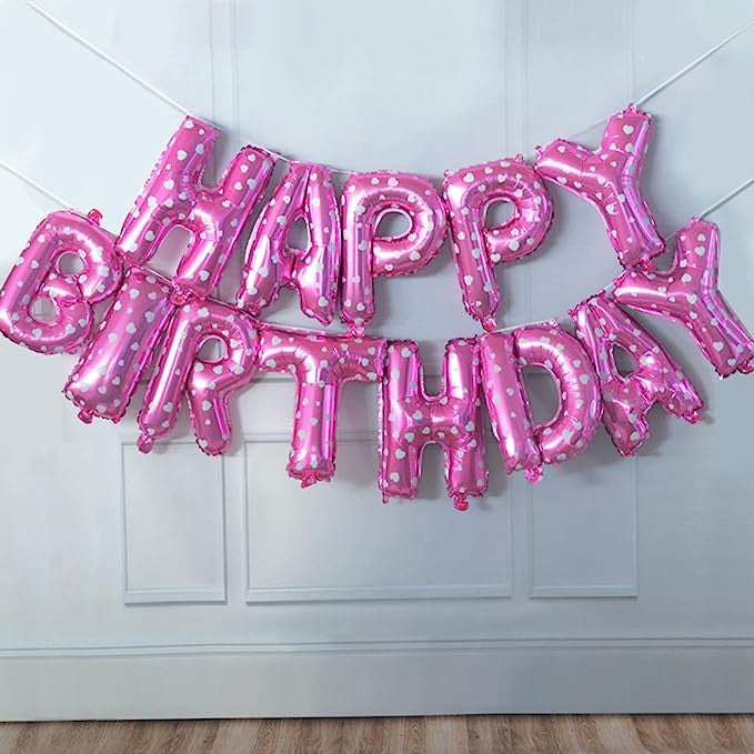 Set 13 Baloane Folie, Tip Ghirlanda, Model Happy Birthday, 40 Cm,