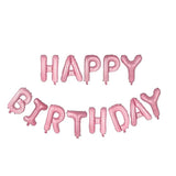 Set 13 Baloane Folie, Vivimall, Tip Ghirlanda, Model Happy Birthday, 40 cm, Roz Deschis - vivimall.ro