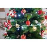 Set brad artificial de Craciun si elemente decorative, Decorat cu conuri de pin, pentru interior/exterior, inaltime 210 cm, diametru 114 cm, 1057 ramuri, Flippy, verde, suport metalic inclus - vivimall.ro