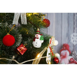 Set brad artificial de Craciun si elemente decorative tip pin inzapezit tip 1, inaltime 150 cm, diametru 85 cm, 160 ramuri cu ace 3D 12 cm, Vivimall, verde cu varfuri, ninse, suport metalic inclus - vivimall.ro