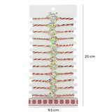 Bratara Martisor pentru Dama, Jolie, Model Fluturas in Inima, Set 12 bucati, Pandativ Argintiu din Inox cu Elemente Multicolore, Snur Alb/Rosu - vivimall.ro
