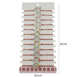 Bratara Martisor pentru Dama, Jolie, Model Copac, Set 12 bucati, Pandativ Argintiu din Inox cu Elemente Multicolore, Snur Alb/Rosu - vivimall.ro