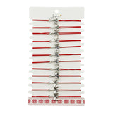 Martisor Bratara Elastica cu Pandantiv din Inox, Jolie, pentru Dama, Set 12 bucati, Snur Rosu Textil, Model Libelula - vivimall.ro