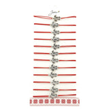 Bratara Martisor pentru Dama, Jolie, Model Broasca Testoasa, Set 12 bucati, Pandativ Argintiu din Inox cu Snur Rosu Ajustabil - vivimall.ro