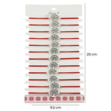 Martisor Bratara Elastica cu Pandantiv din Inox, Jolie, pentru Dama, Set 12 bucati, Snur Rosu Textil, Model Pomul Vietii - vivimall.ro